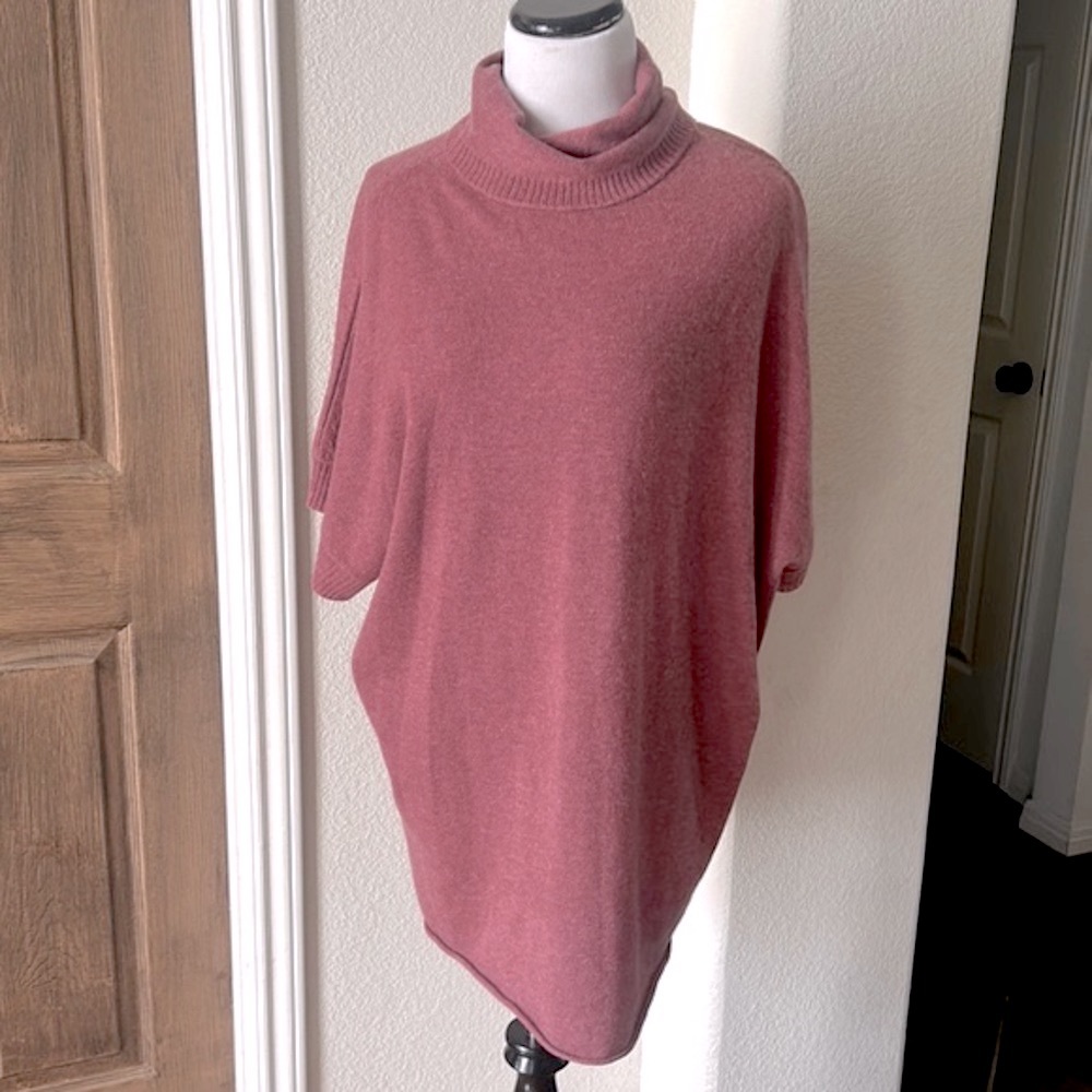 J. Jill Womens Cashmere Sweater Top Oversized Salmon Relaxed Mock Neck  XLarge